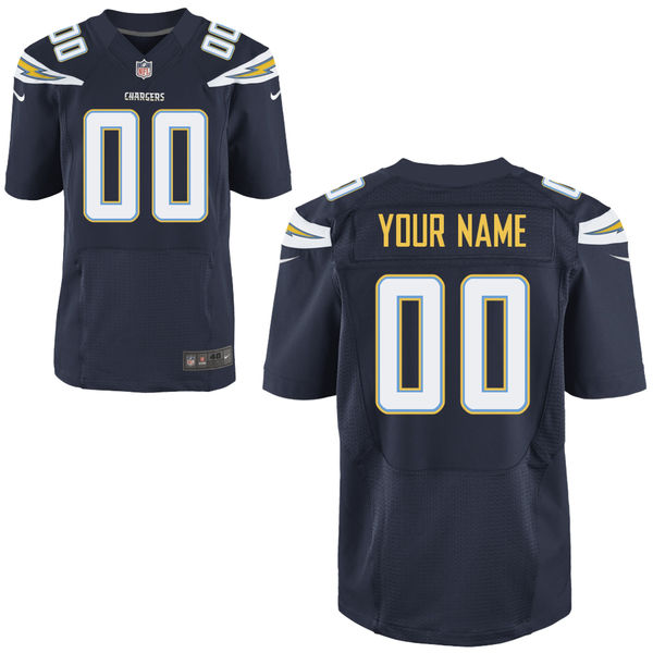 Nike Los Angeles Chargers Customized Navy Blue Stitched Elite Men's NFL Jersey